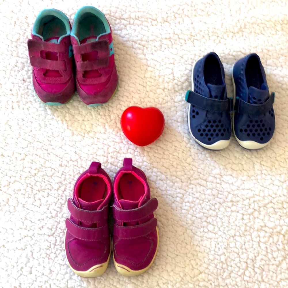 Plae/Saucony brand 8/8.5 toddler size shoe bundle